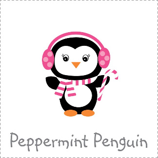 Peppermint Penguin Baby Shower Invitations